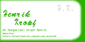 henrik kropf business card
